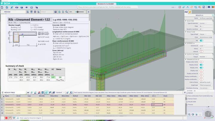 scia engineer table results