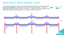 Influence of reduction of bending on reinforcement calculation 